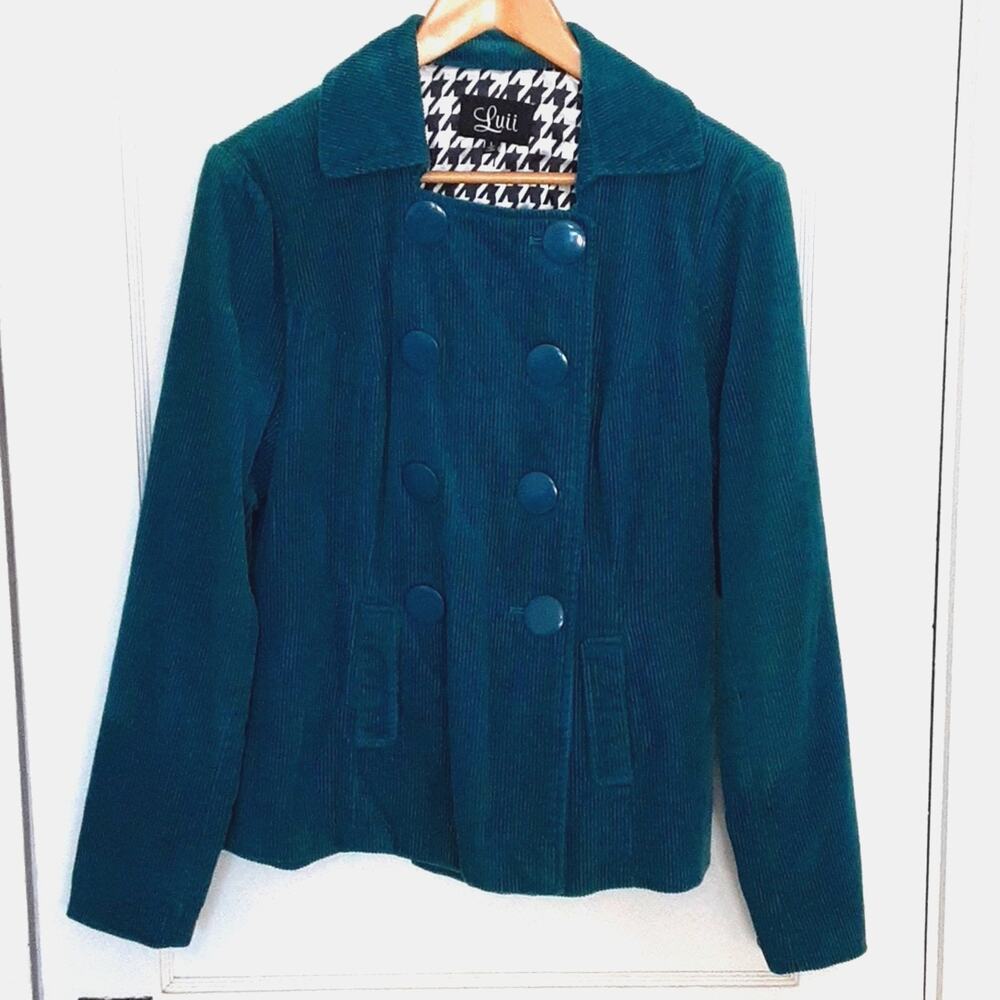 Vintage Luii Teal Corduroy Jacket Large
